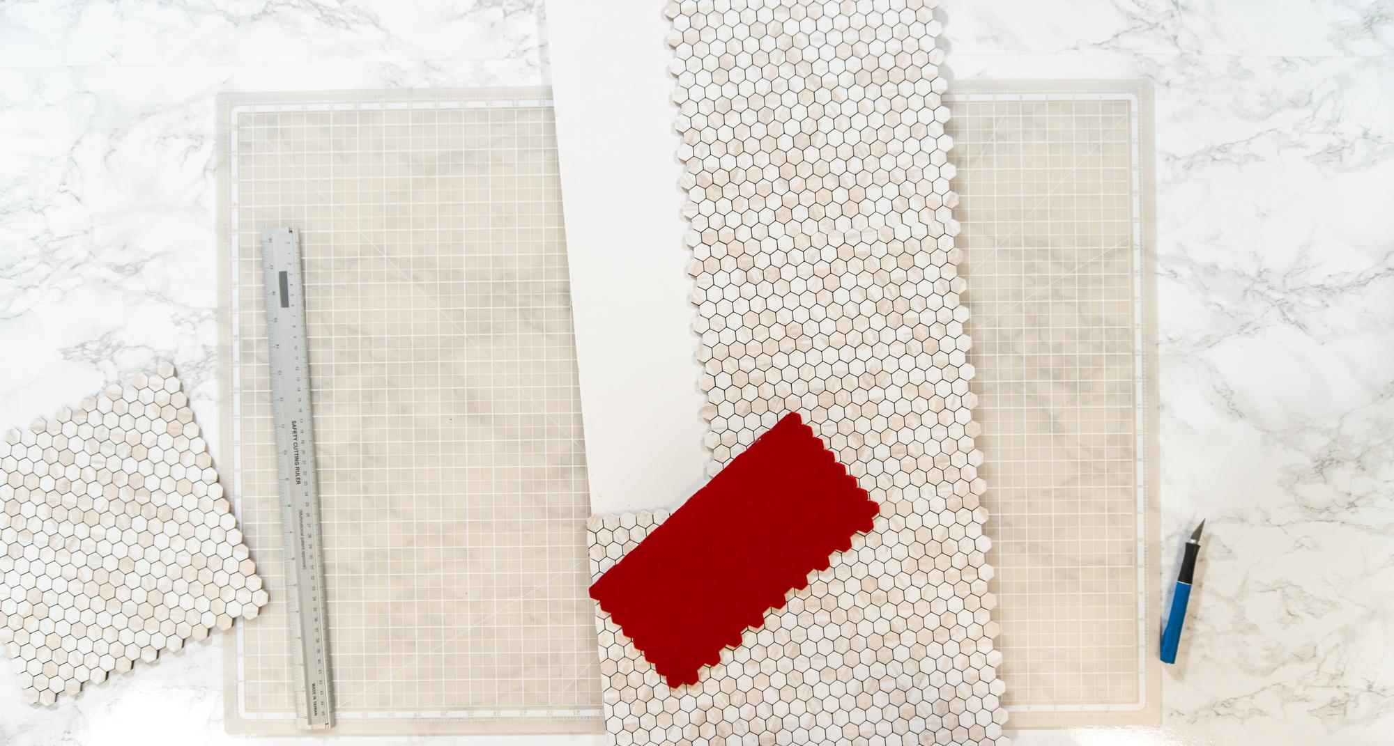 sample embroidered swatch on paper